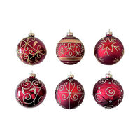 VIANOČNÁ GUĽA   - vínovočervená/zlatá, Lifestyle, kov/plast (8cm) - X-Mas