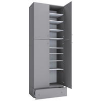 SKOSKÅP  i 70/200/39 cm  - grå/svart, Modern, trämaterial/plast (70/200/39cm) - MID.YOU