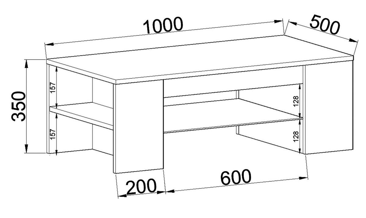 COUCHTISCH in Holzwerkstoff 100/50/35 cm  - Grau, Modern, Holzwerkstoff (100/50/35cm) - MID.YOU