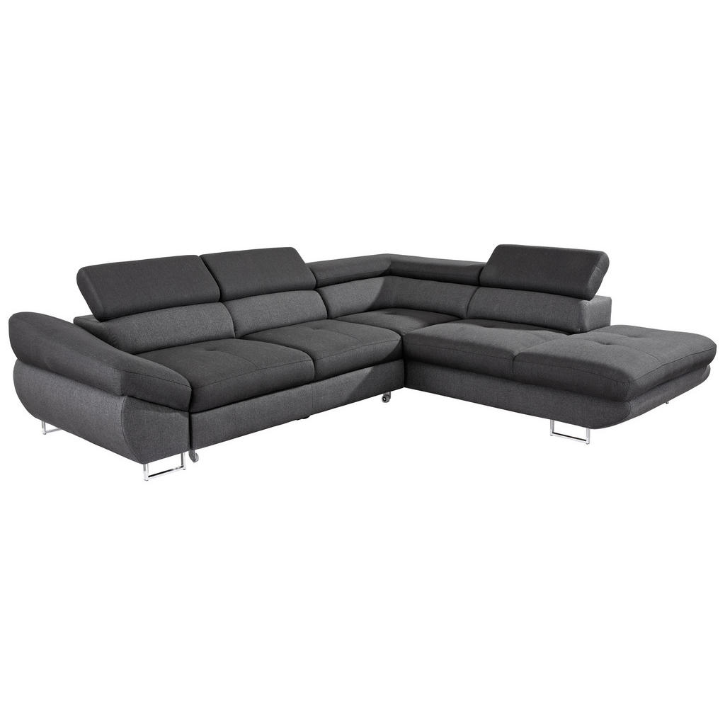 Thumbnail - Hom`in Ecksofa, Schwarz, Dunkelgrau, Textil, 5-Sitzer, Ottomane rechts, 280x235 cm, Stoffauswahl, Liegefunktion, seitenv...
