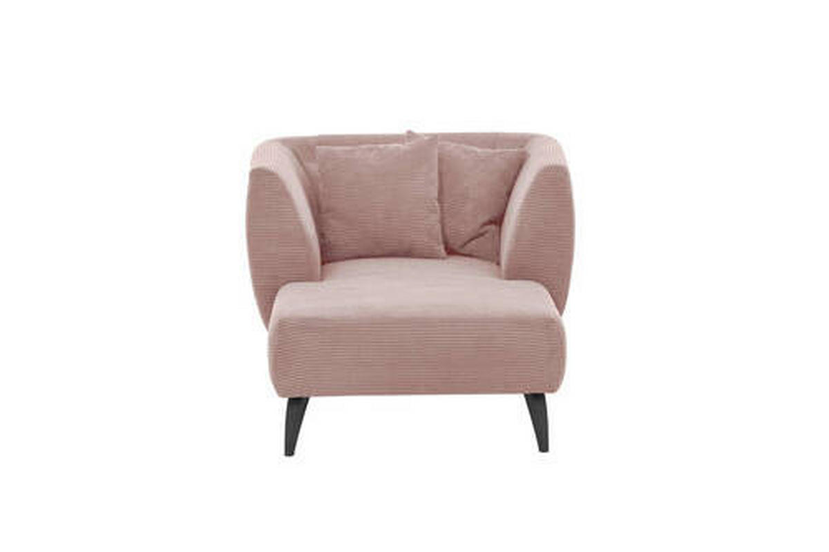 XXL-SESSEL in Cord Rosa  - Schwarz/Rosa, Modern, Holz/Textil (108/84/155cm) - MID.YOU