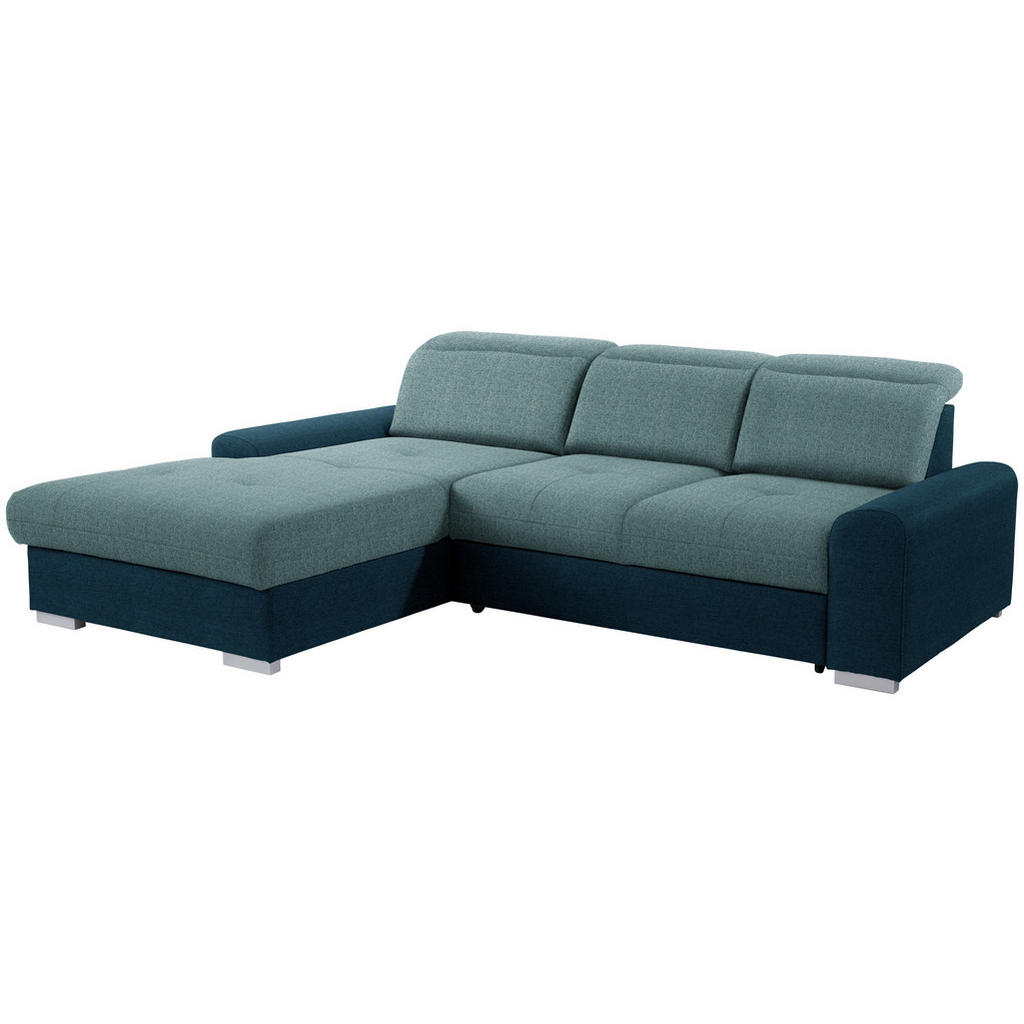 Thumbnail - Livetastic Ecksofa, Blau, Türkis, Textil, Buche, massiv, 4-Sitzer, Ottomane links, L-Form, 286x203 cm, Made in EU, seite...