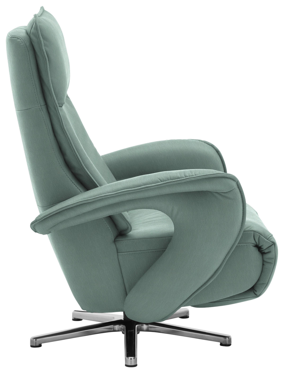 RELAXSESSEL in Leder Opal  - Chromfarben/Opal, Design, Leder/Metall (77/110/87cm) - Valdera