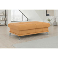 HOCKER COSTELLO E Echtleder Currygelb  - Currygelb/Schwarz, Basics, Leder/Metall (133/47/72cm) - Sit & More