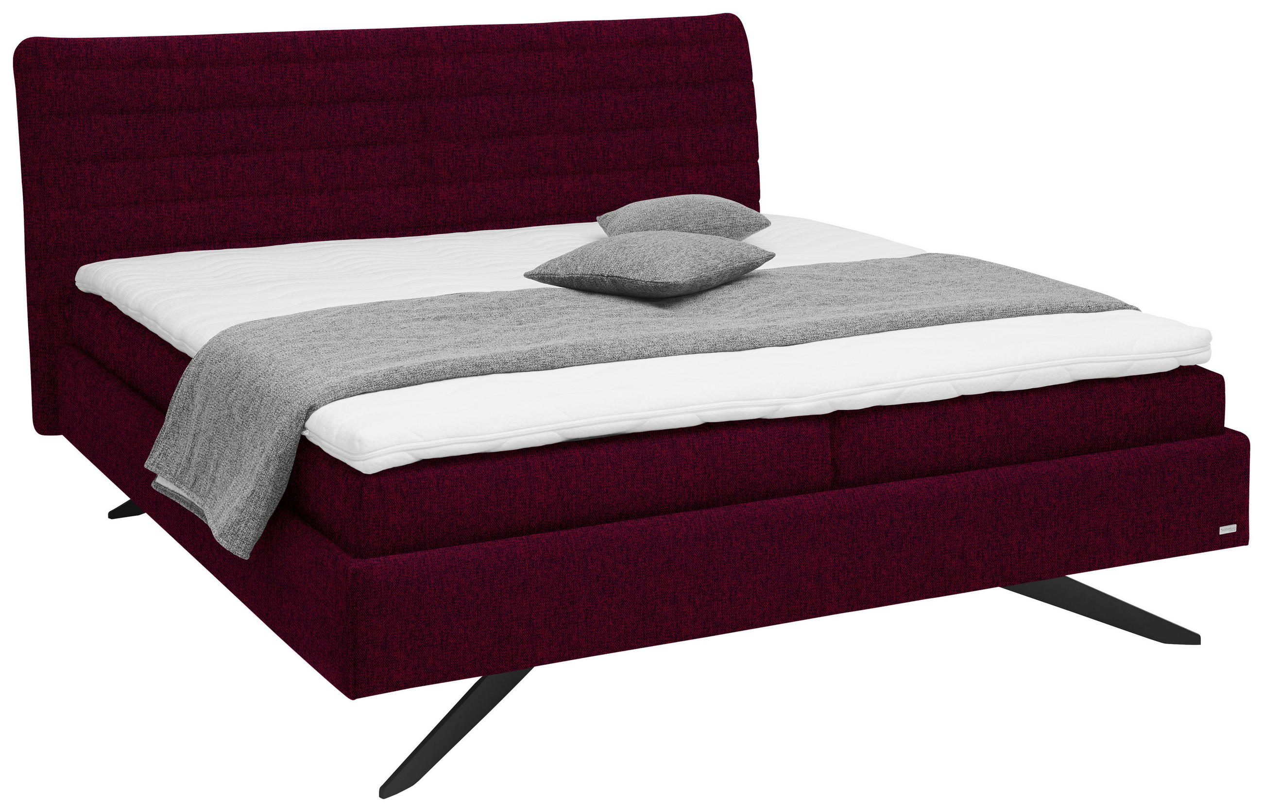 POLSTERBETT 180/200 cm  in Dunkelrot  - Weiss/Schwarz, Design, Holzwerkstoff/Kunststoff (180/200cm) - Dieter Knoll