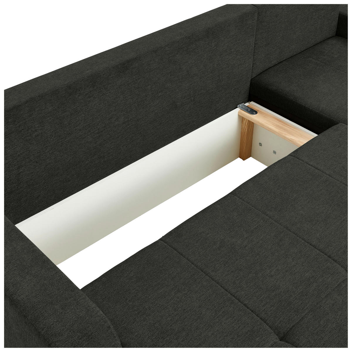 ECKSOFA in Webstoff Schwarz  - Schwarz, Konventionell, Kunststoff/Textil (235/158cm) - P & B