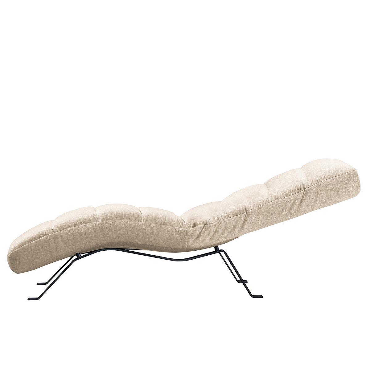 RELAXLIEGE SWING Webstoff Beige  - Beige/Schwarz, Design, Textil/Metall (65/65/171cm) - Livetastic