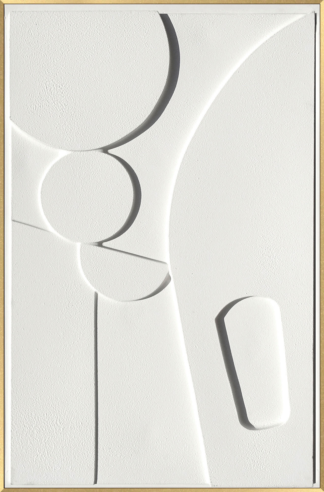 ORIGINALBILD Abstraktes 58/88 cm  - Goldfarben/Weiß, Trend, Holzwerkstoff/Kunststoff (58/88cm) - Monee