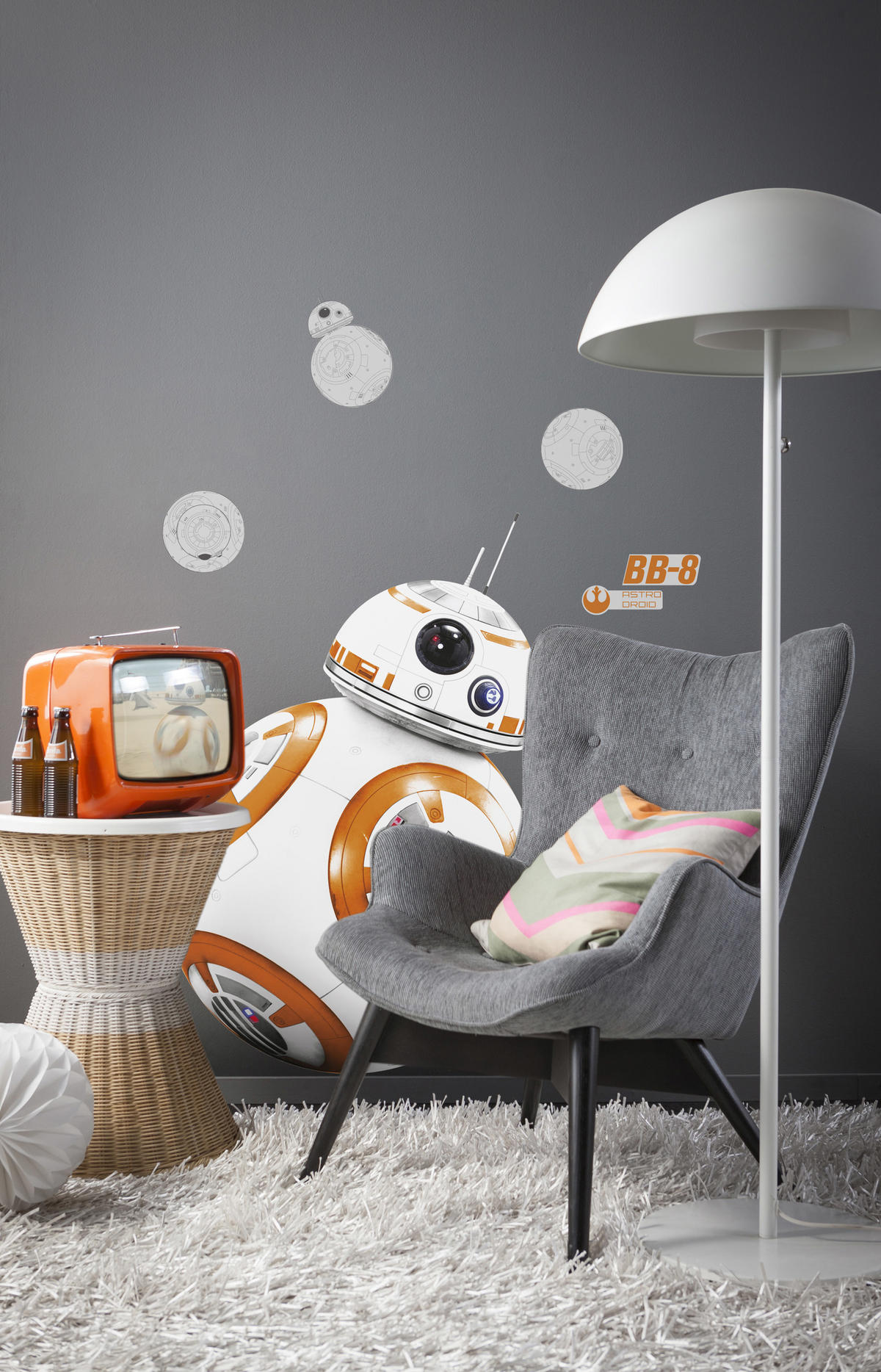 DEKOSTICKER Star Wars  - Orange/Weiß, LIFESTYLE, Kunststoff (100/70cm) - Disney