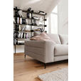 ECKSOFA in Velours Sandfarben  253/177 cm  - Sandfarben/Schwarz, Design, Textil/Metall (253/177cm) - Dieter Knoll