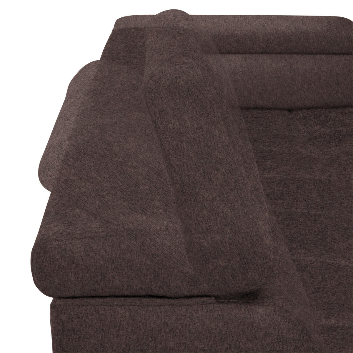 ECKSOFA in Samt, Webstoff Graubraun  - Graubraun/Schwarz, Design, Textil/Metall (270/177cm) - Welnova