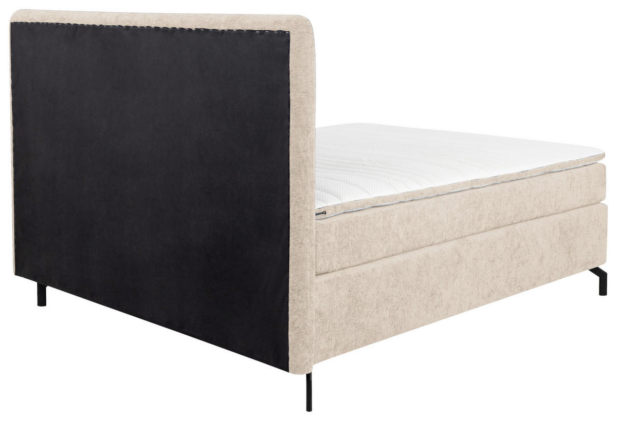 BOXSPRINGBETT 160/200 cm  in Champagner  - Champagner/Schwarz, Design, Textil/Metall (160/200cm) - Esposa