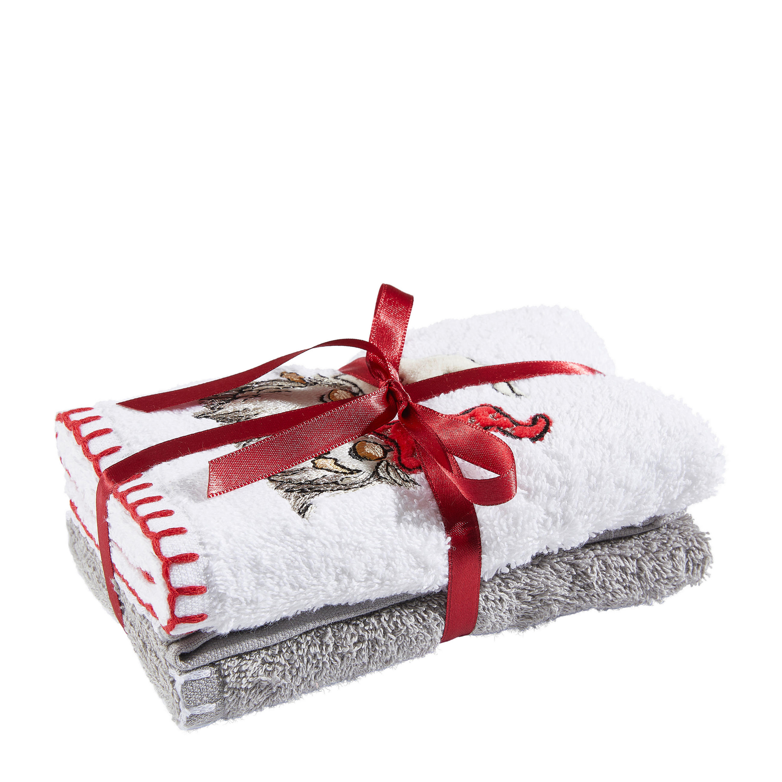GÄSTETUCH Grau, Weiß 30/50 cm  - Weiß/Grau, KONVENTIONELL, Textil (30/50cm) - X-Mas