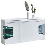 SIDEBOARD in 180/89/41 cm - Eichefarben/Weiß Hochglanz, Design, Glas/Holzwerkstoff (180/89/41cm) - Hom`in