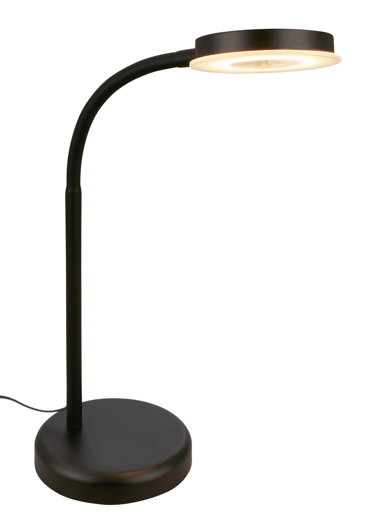 STOLNÍ LED LAMPA, dotykový stmívač, 13/55,5 cm  - černá/béžová, Design, kov/plast (13/55,5cm)