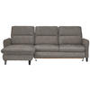 ECKSOFA Greige Flachgewebe  - Greige/Schwarz, KONVENTIONELL, Textil/Metall (190/254cm) - Livetastic