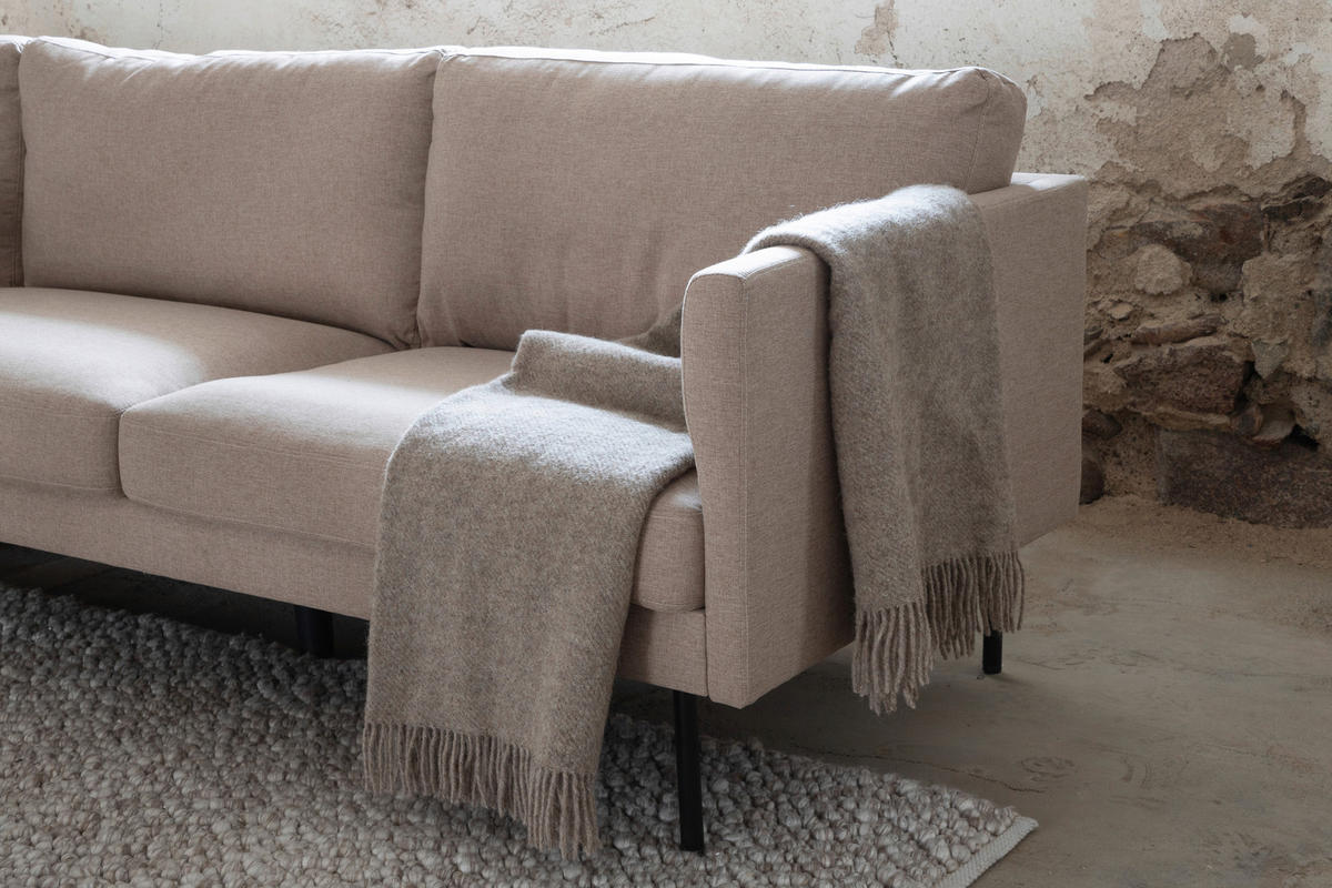 3-SITS SOFFA i textilväv brun, svart  - brun/svart, Design, metall/textil (260/78/80cm) - Livetastic