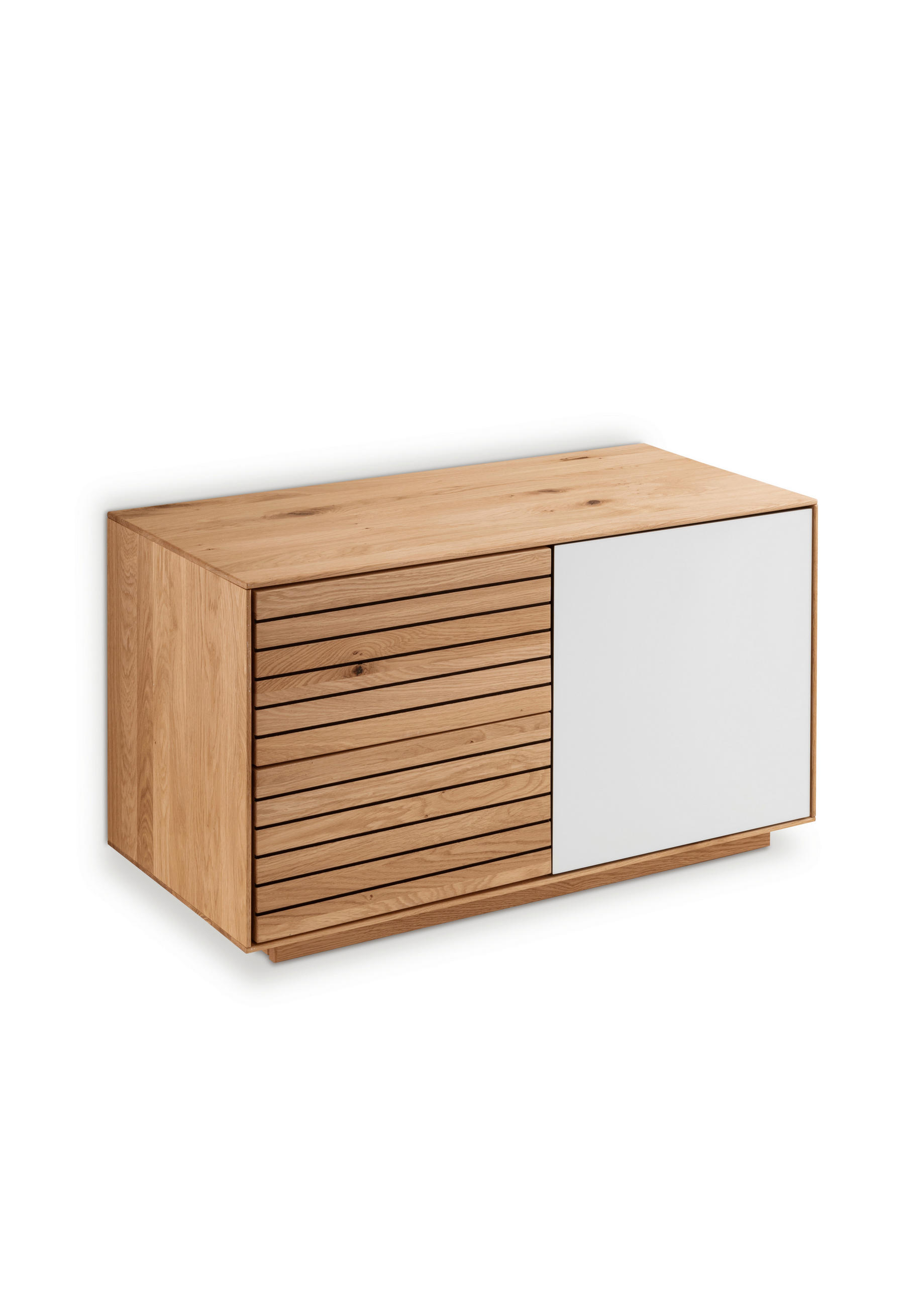 Linea Natura Garderobenbank Weiß, Eiche 80x44x37 cm