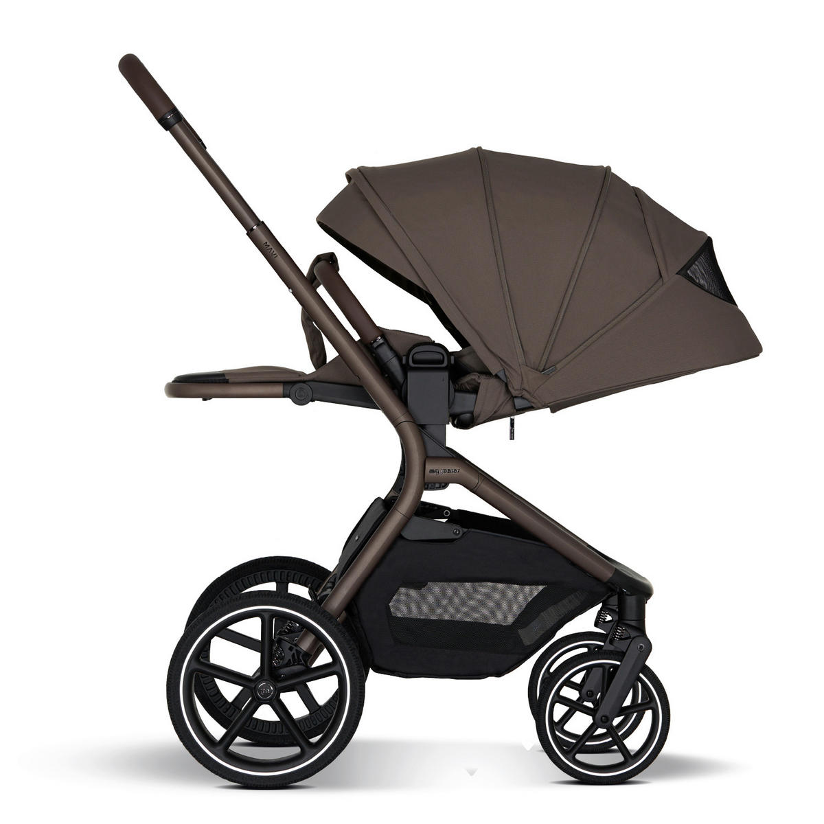 KINDERWAGENSET MAVI 3in1 Premium  - Mokka, Basics, Textil/Metall (92/55/110,5cm) - My Junior