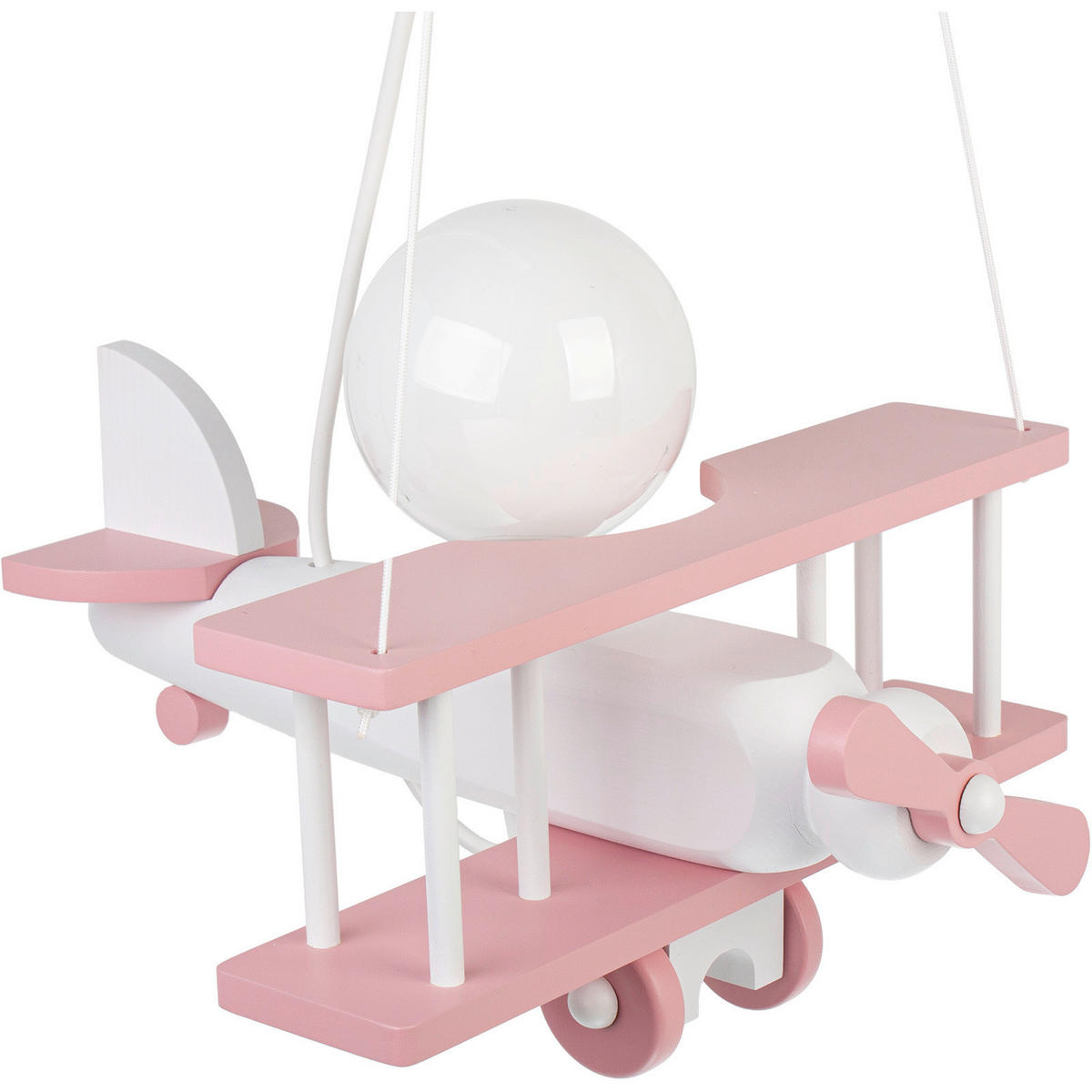 KINDERHÄNGELEUCHTE  42/45/75 cm    - Rosa/Weiß, KONVENTIONELL, Holz (42/45/75cm)