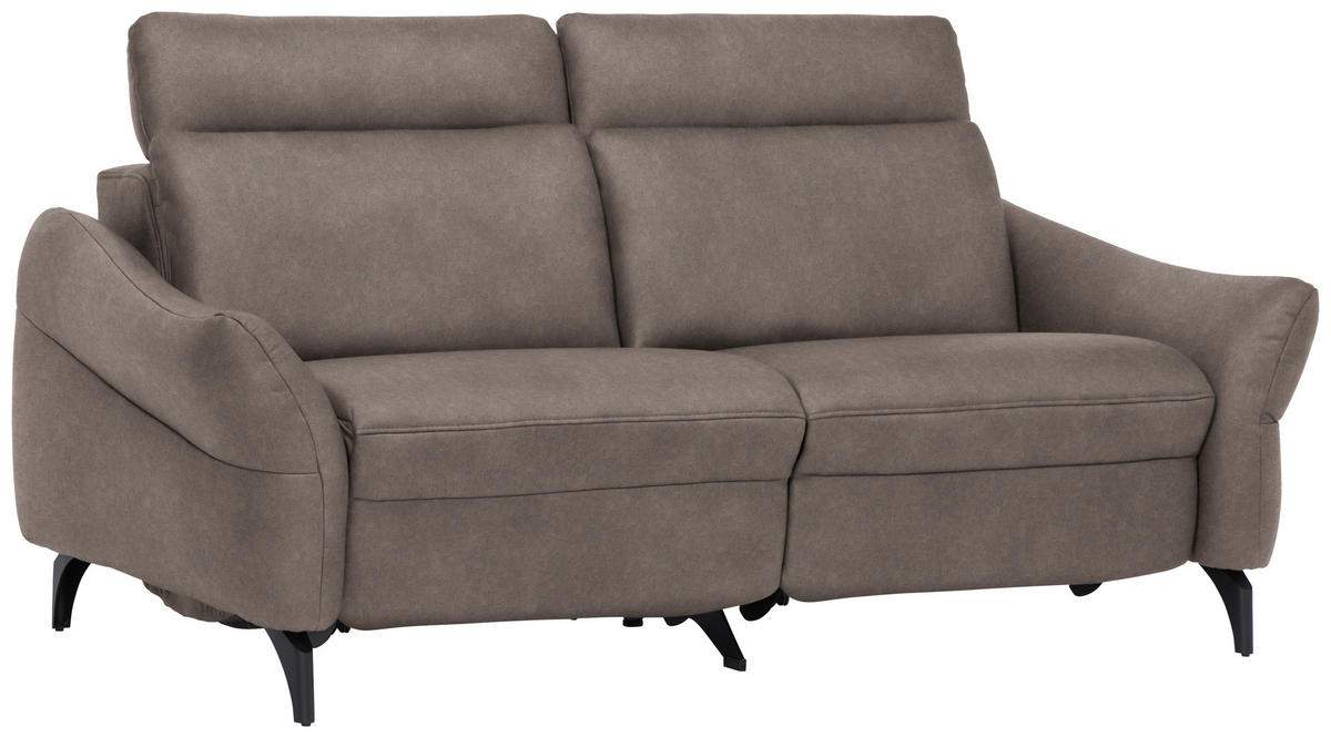 2-SITZER-SOFA in Leder Graubraun  - Anthrazit/Graubraun, Design, Leder/Metall (187/92/97cm) - Himolla Komfortklass
