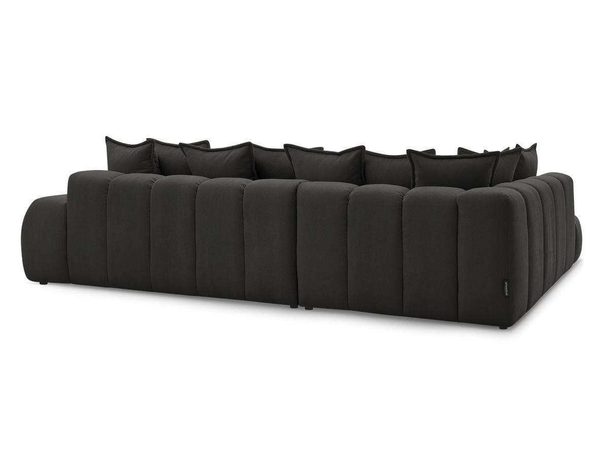 ECKSOFA Ottomane links  EVEREST Struktur  - Schwarz, MODERN, Kunststoff/Textil (210/352cm)