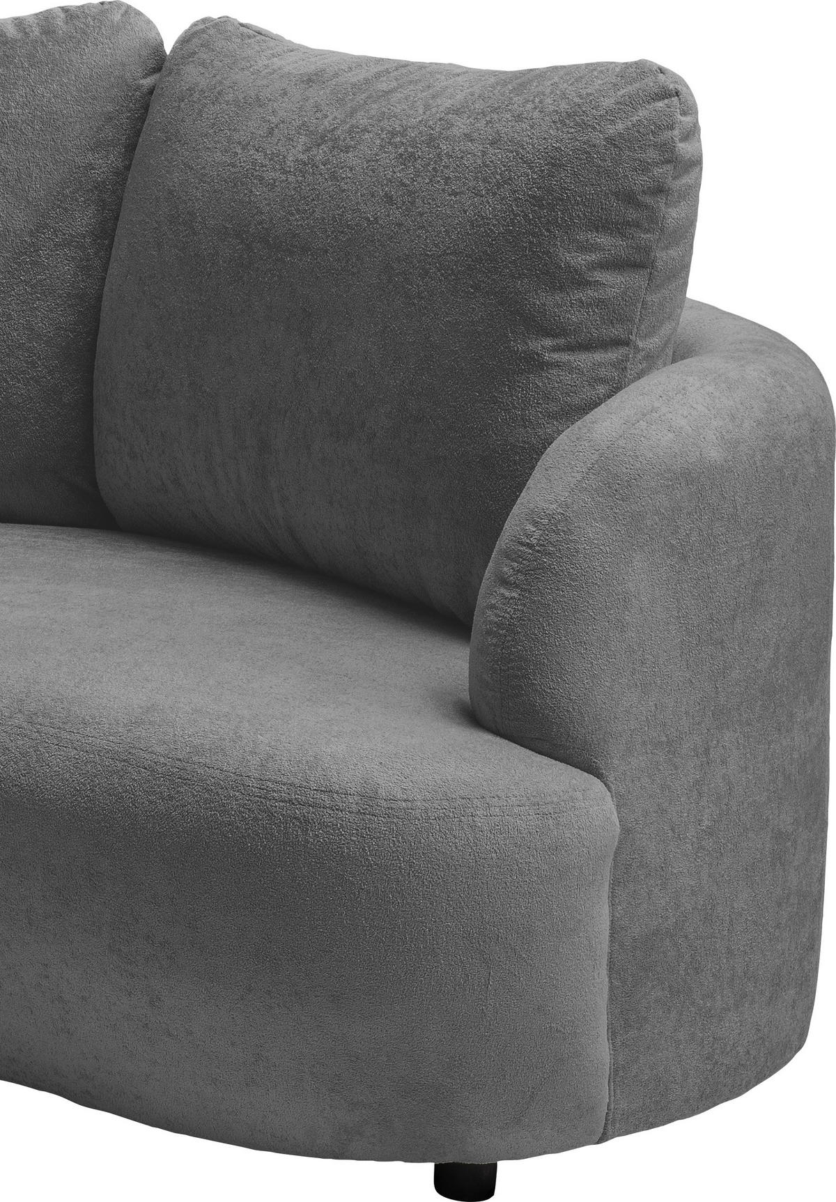 ECKSOFA in Mikrofaser Anthrazit  - Anthrazit/Schwarz, Modern, Kunststoff/Textil (250/139cm) - Livetastic