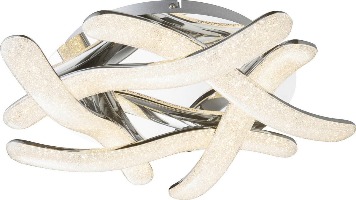 LED MENNYEZETI LÁMPA - krómszínű, Konventionell, műanyag/üveg (56/13cm) - Globo