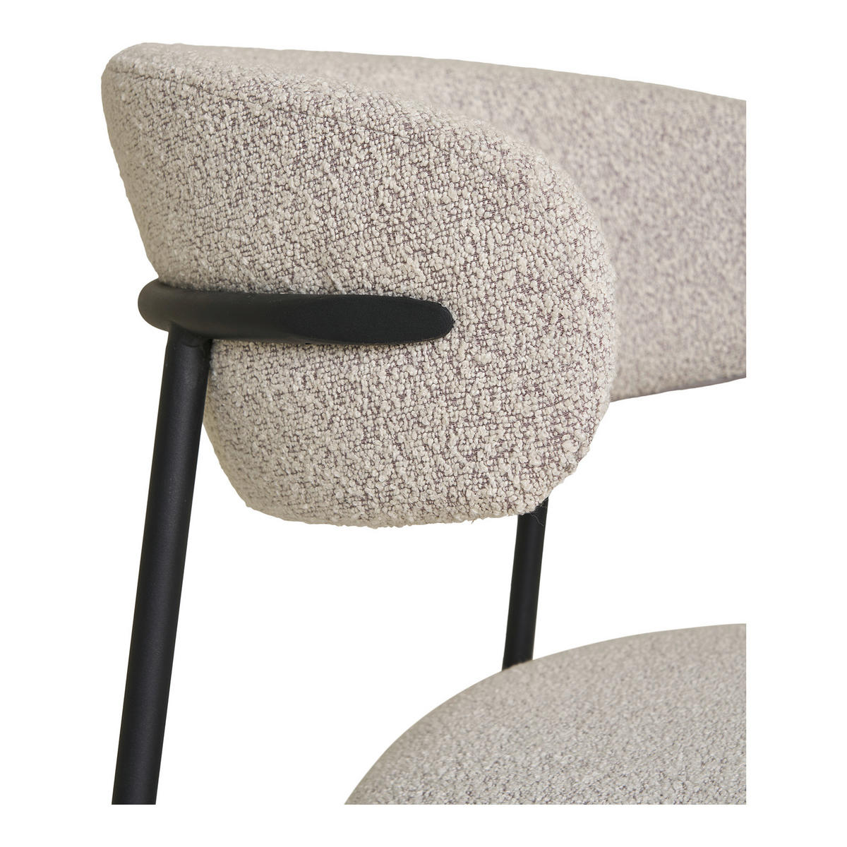 STOLSET 2 styck bouclé  - sandfärgad/svart, Modern, metall/textil (55/79.5/59cm) - MID.YOU