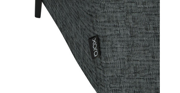 ECKSOFA in Chenille Grau  280/205 cm  - Schwarz/Grau, Design, Textil/Metall (280/205cm) - Xora