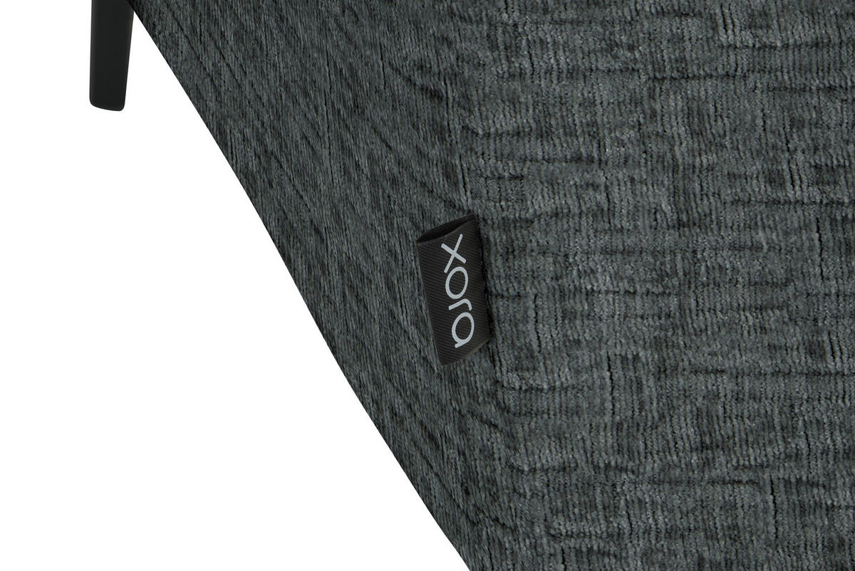 ECKSOFA in Chenille Grau  280/205 cm  - Schwarz/Grau, Design, Textil/Metall (280/205cm) - Xora