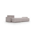 ECKSOFA in Cord Hellgrau  - Hellgrau/Schwarz, MODERN, Kunststoff/Textil (150/245cm) - Carryhome