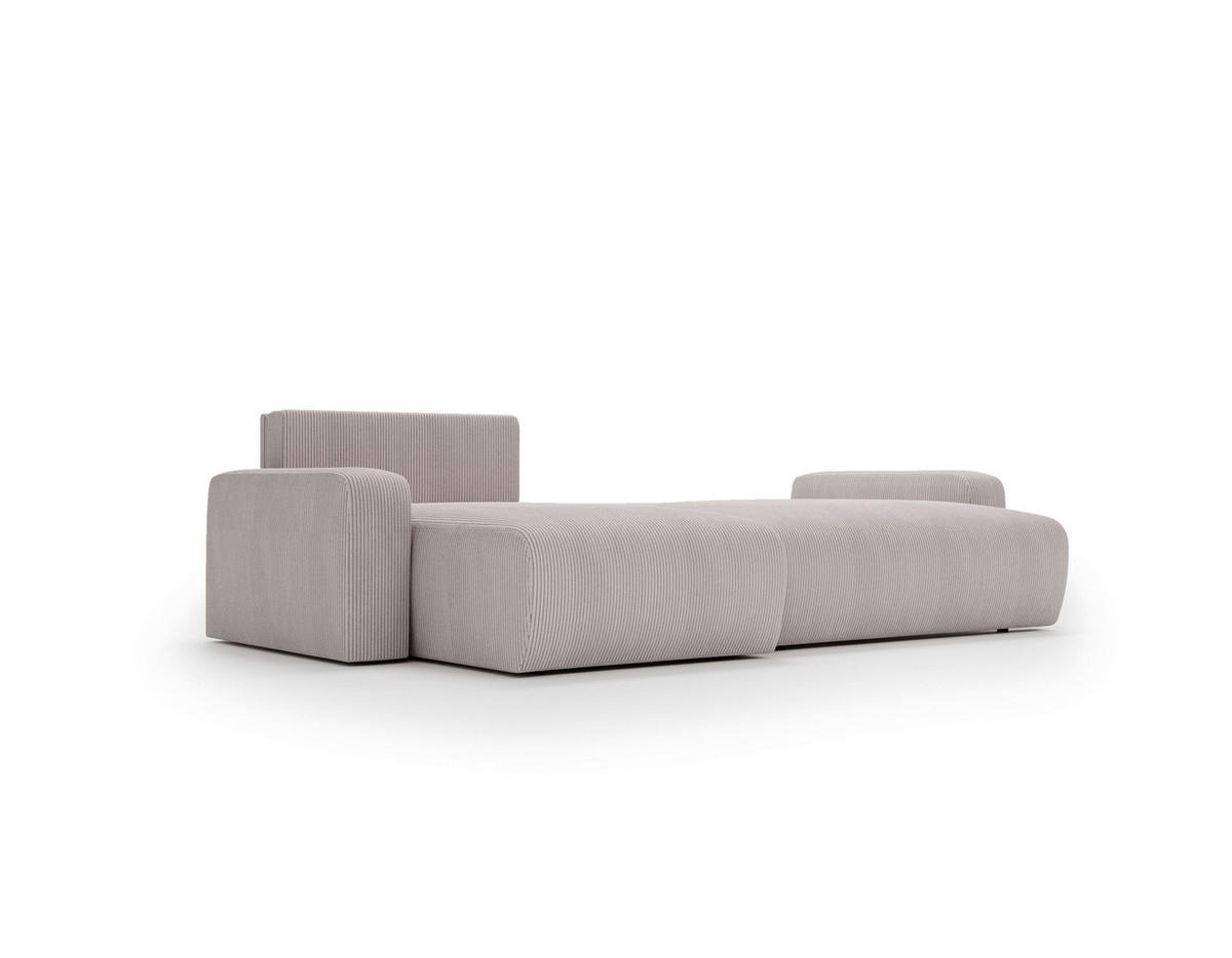 ECKSOFA in Cord Hellgrau  - Hellgrau/Schwarz, Modern, Kunststoff/Textil (150/245cm) - Carryhome
