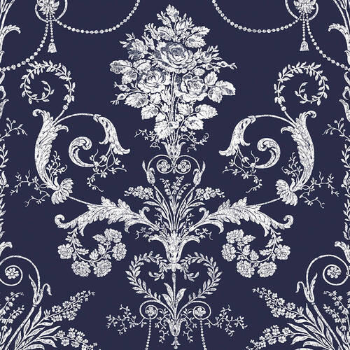 Xora Vliestapete Blau 52x1000 cm