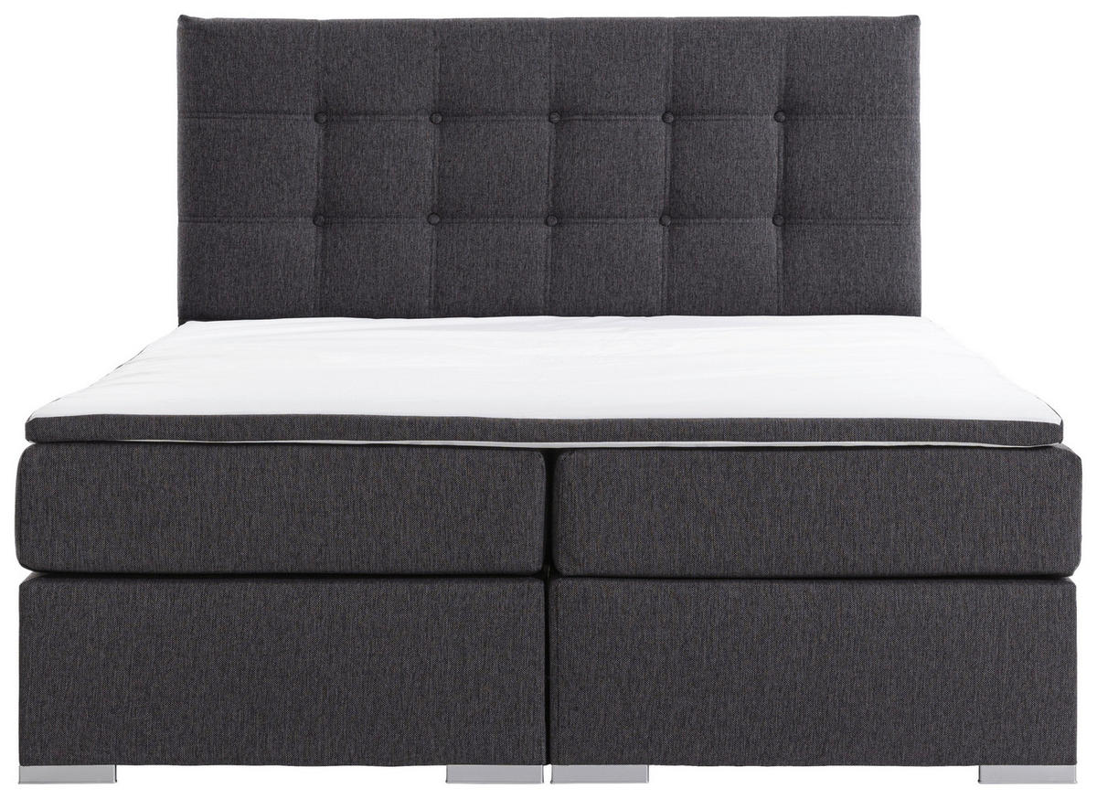 BOXBETT 160/200 cm  in Grau  - Silberfarben/Grau, MODERN, Textil (160/200cm) - MID.YOU