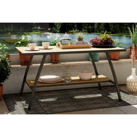 LOUNGETISCH  - Schwarz/Teakfarben, MODERN, Holz/Metall (113/59/60,5cm) - Ambia Garden