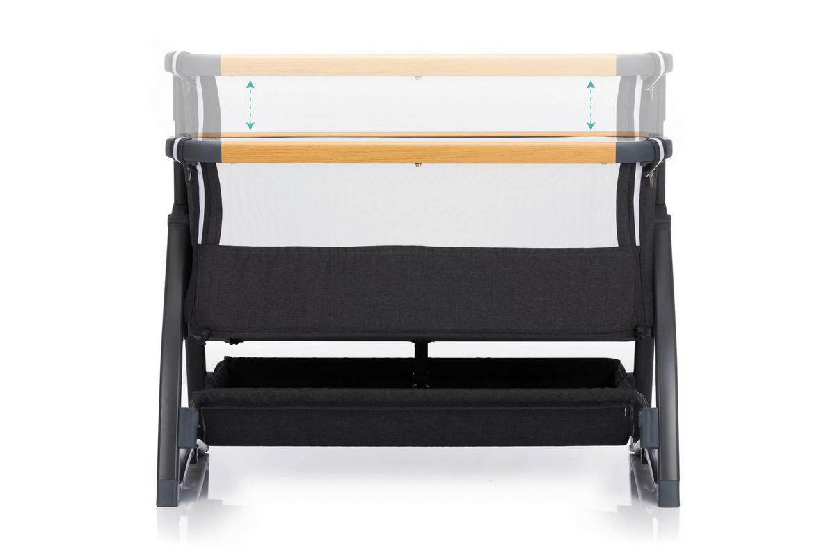 BEISTELLBETT Scandic 94/59/84 cm  - Dunkelgrau, Basics, Kunststoff/Textil (94/59/84cm) - Fillikid