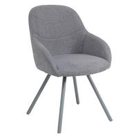 STOL, kovina, tekstil siva  - siva, Design, kovina/tekstil (57/84,5/61cm) - Carryhome