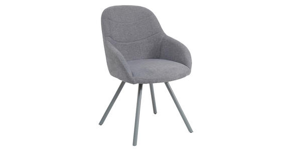 STUHL - Grau, Design, Textil/Metall (57/84,5/61cm) - Carryhome