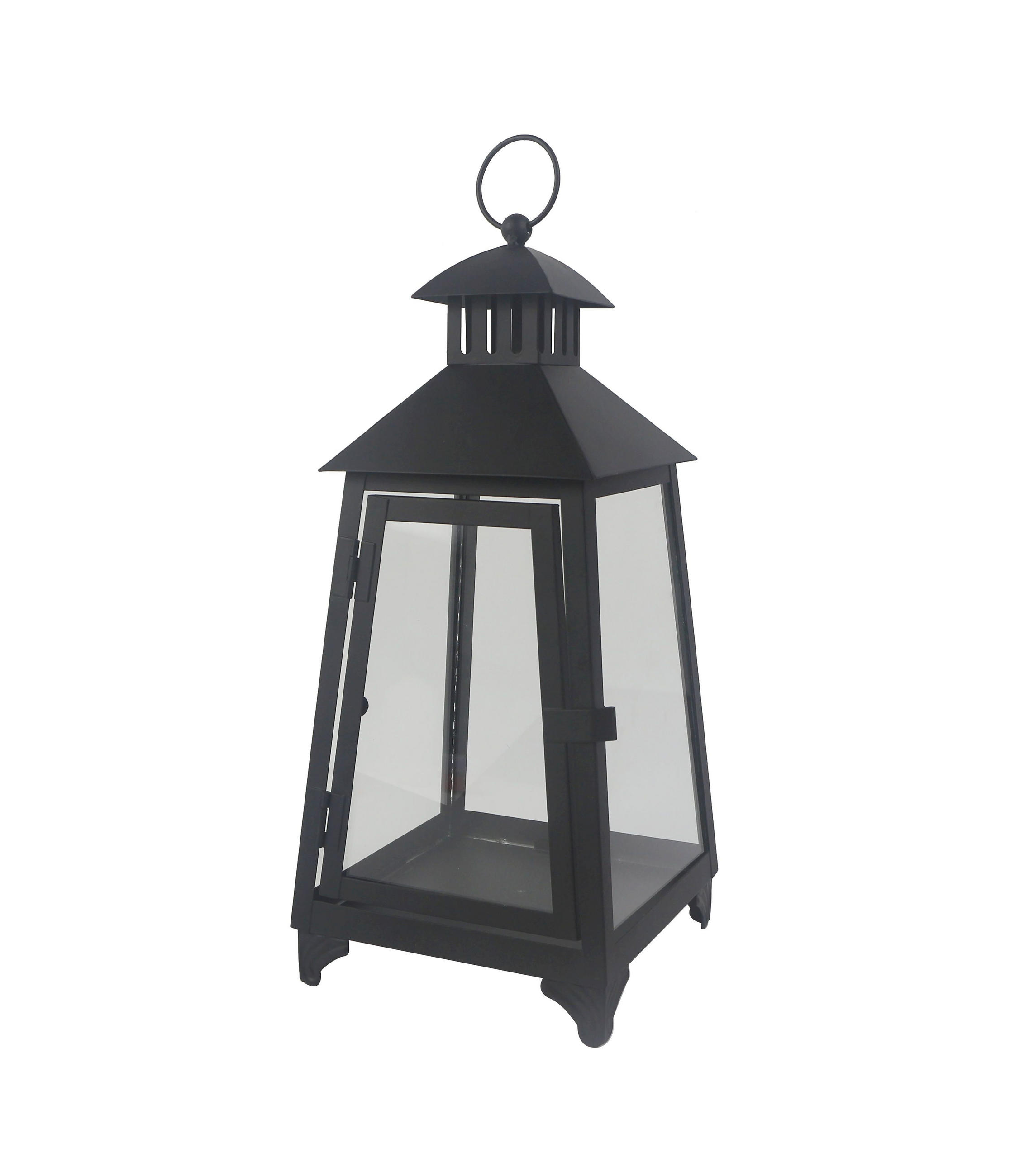 LATERNE - Schwarz, Basics, Glas/Metall (15/34,5/15cm) - Ambia Home