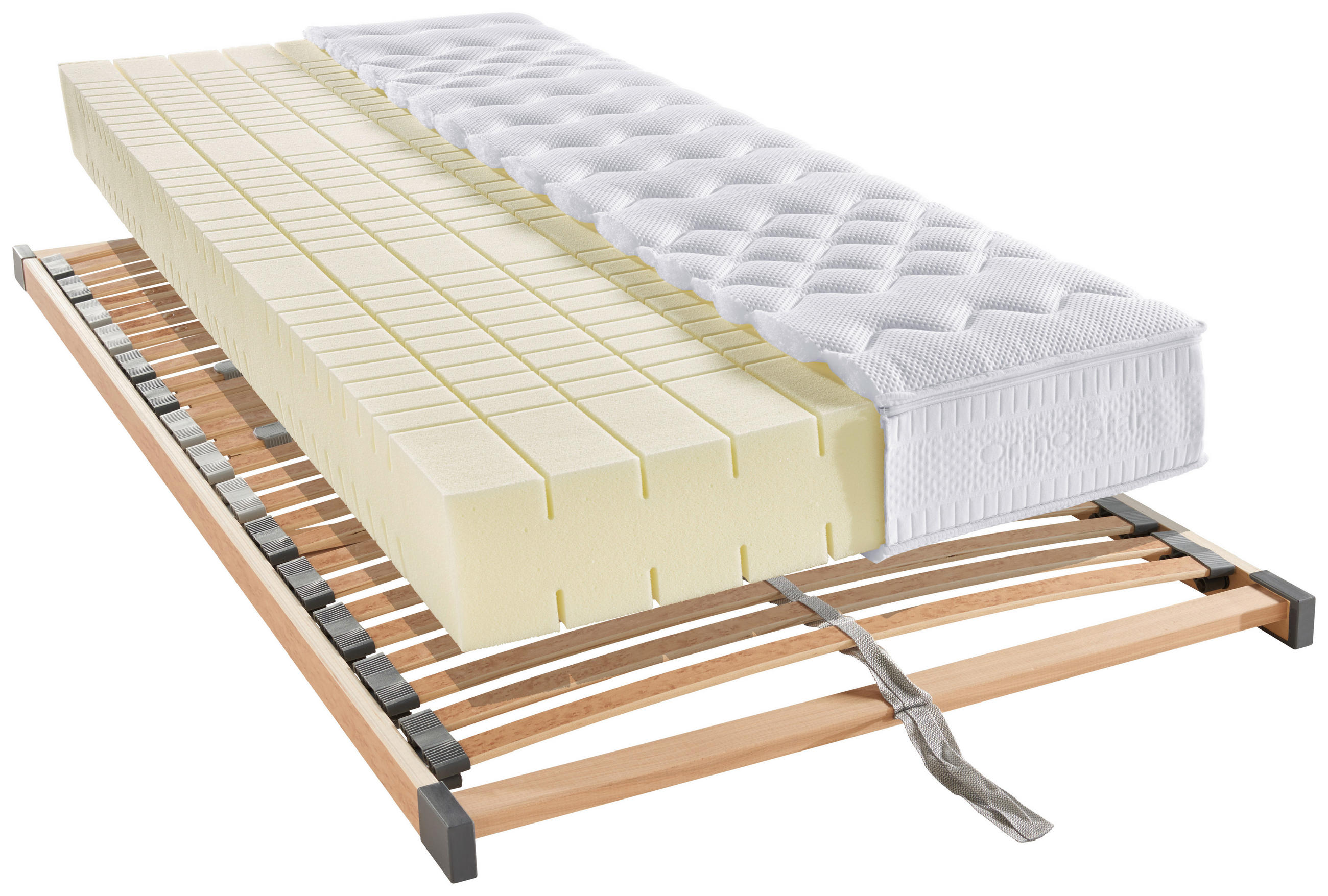 MATRATZENSET 90/200 cm  - Birkefarben, Basics, Holz (90/200cm) - Novel