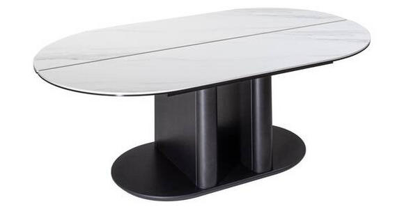 COUCHTISCH oval Anthrazit, Weiß 120/70/44-61 cm  - Anthrazit/Weiß, Design, Holzwerkstoff/Metall (120/70/44-61cm) - Ambiente