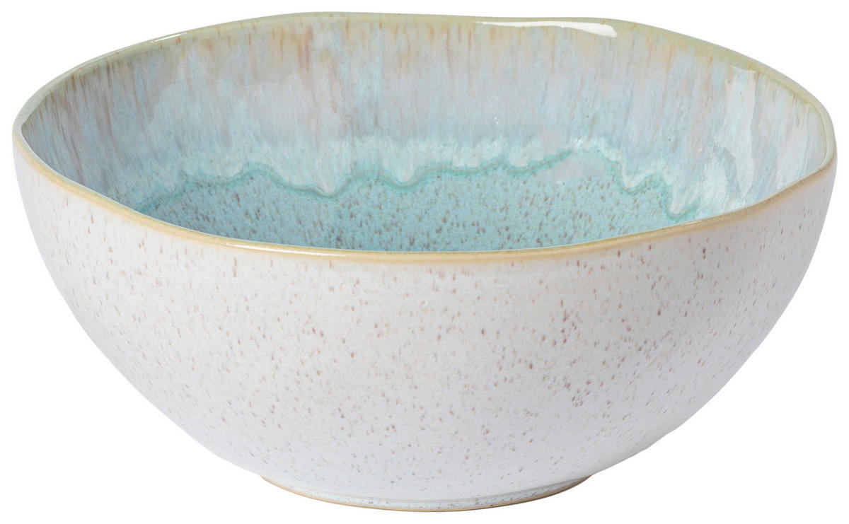 SALATSCHÜSSEL  EIVISSA  - Weiß Hochglanz/Hellblau, Basics, Keramik (27,7/11,7cm) - Costa Nova