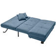 SCHLAFSOFA Mikrovelours Blau  - Blau/Schwarz, KONVENTIONELL, Textil/Metall (145/85/100cm) - Carryhome