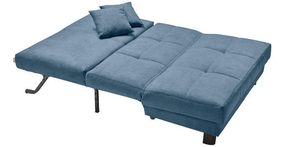 SCHLAFSOFA Mikrovelours Blau  - Blau/Schwarz, KONVENTIONELL, Textil/Metall (145/85/100cm) - Carryhome