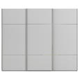 SCHWEBETÜRENSCHRANK 301/223/68 cm 3-türig Grau  - Chromfarben/Grau, KONVENTIONELL, Holzwerkstoff/Metall (301/223/68cm) - Novel