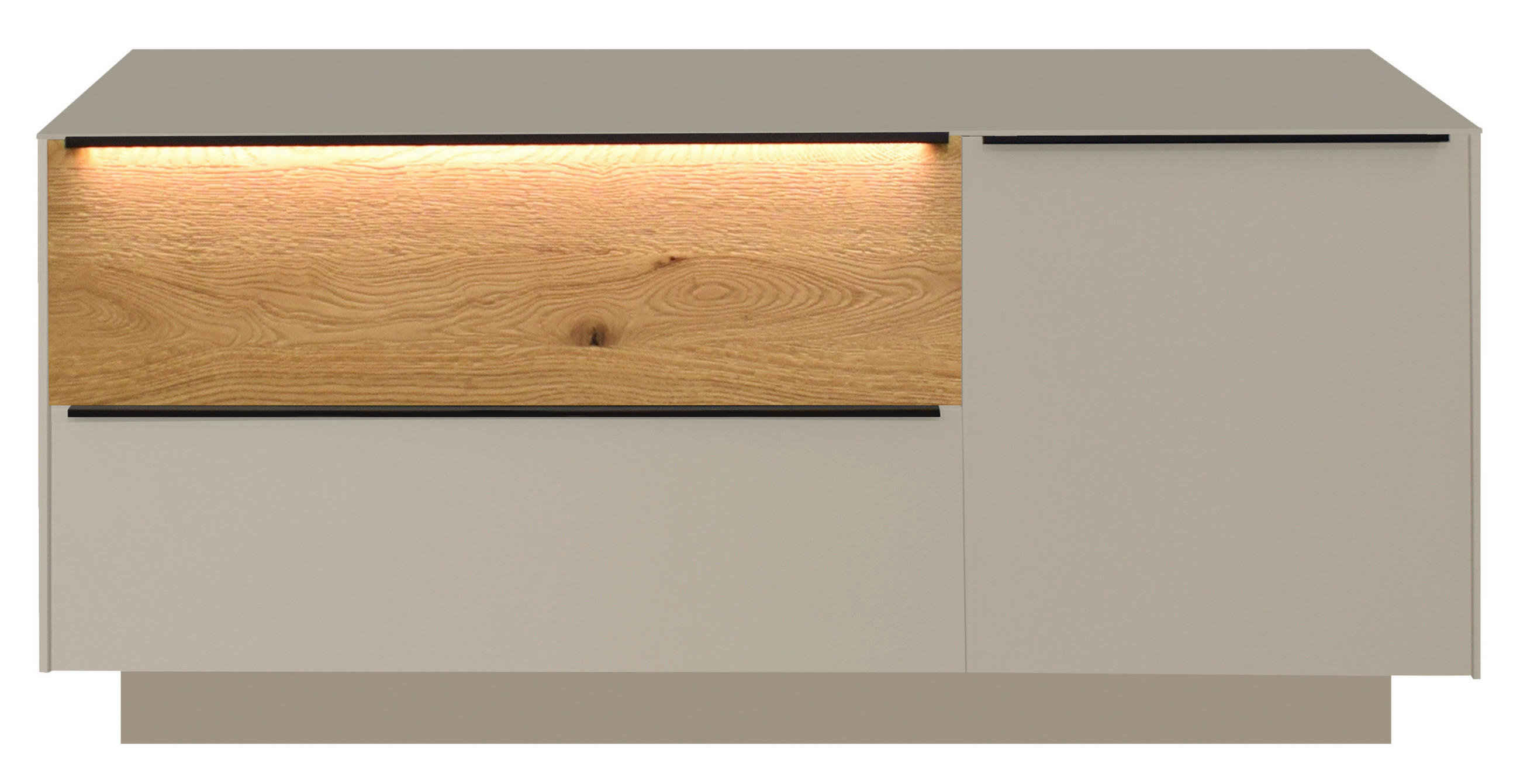 GARDEROBENBANK  in 110/50/32 cm  - Kaschmir/Eichefarben, Design, Glas/Metall (110/50/32cm) - Novel