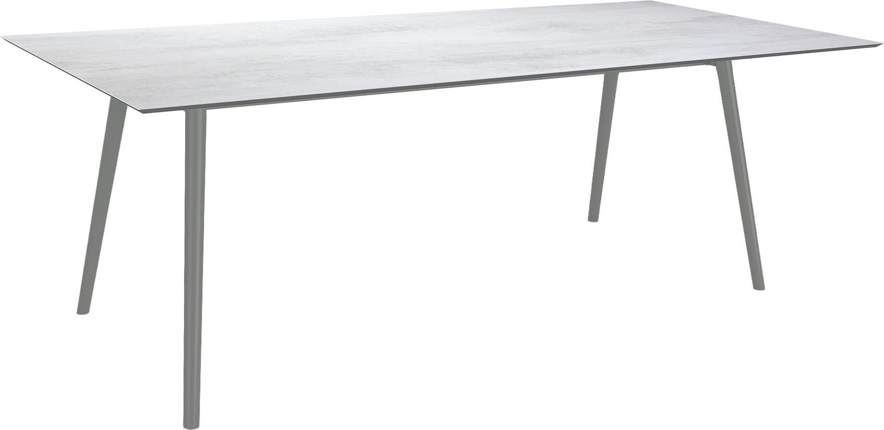 GARTENTISCH Kunststoff Hellgrau rechteckig  - Anthrazit/Hellgrau, MODERN, Kunststoff/Metall (220/100/75cm) - Stern