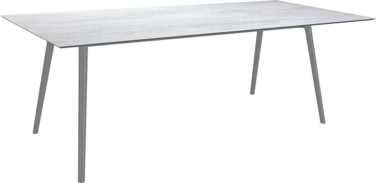 GARTENTISCH Kunststoff Hellgrau rechteckig  - Anthrazit/Hellgrau, MODERN, Kunststoff/Metall (220/100/75cm) - Stern