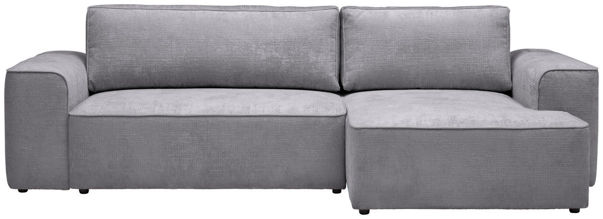 ECKSOFA in Plüsch Hellgrau  - Blaugrau/Hellgrau, Design, Kunststoff/Textil (288/152cm) - Xora